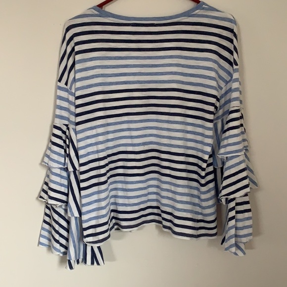 STRIPED RUFFLED LAYERED TOPS SIZE M - Picture 3 of 8